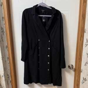 Torrid Mini Ponte Black Double-Breasted Blazer Long Sleeve Dress
